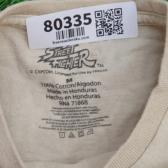 Street-Fighter Shirt S/M 18x25 Brown Game-Series - Picture 8 of 13